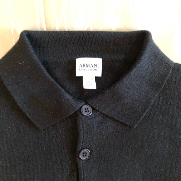 Armani Collezioni Cotton Knit Long Sleeve Polo - Picture 3 of 6